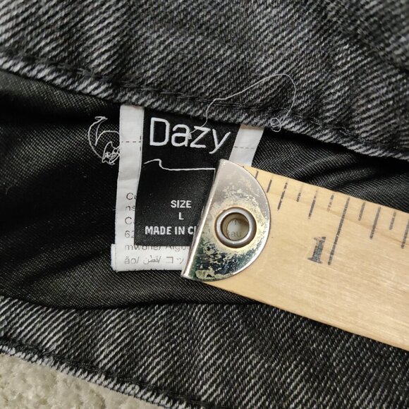 Dazy Women's Wide Leg Pants Size L Gray Cotton Blend Sequins Flowers Casual Chic - Picture 3 of 10